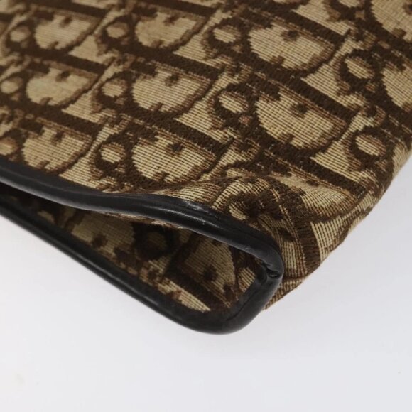 Christian Dior Trotter Canvas Shoulder Bag Brown Gold Auth BD543 - Picture 4 of 16